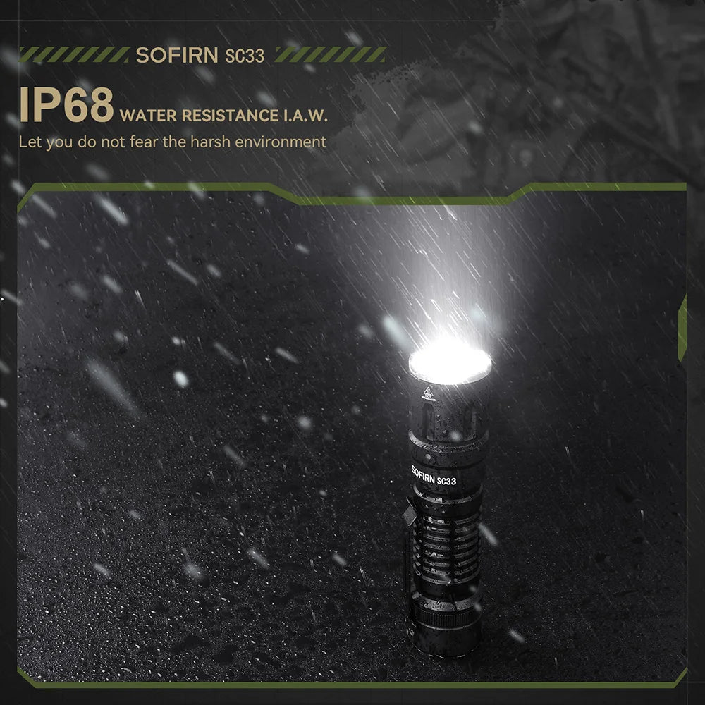 Sofirn SC33 LED Tactical Flashlight XHP70 5200lm Rechargeable