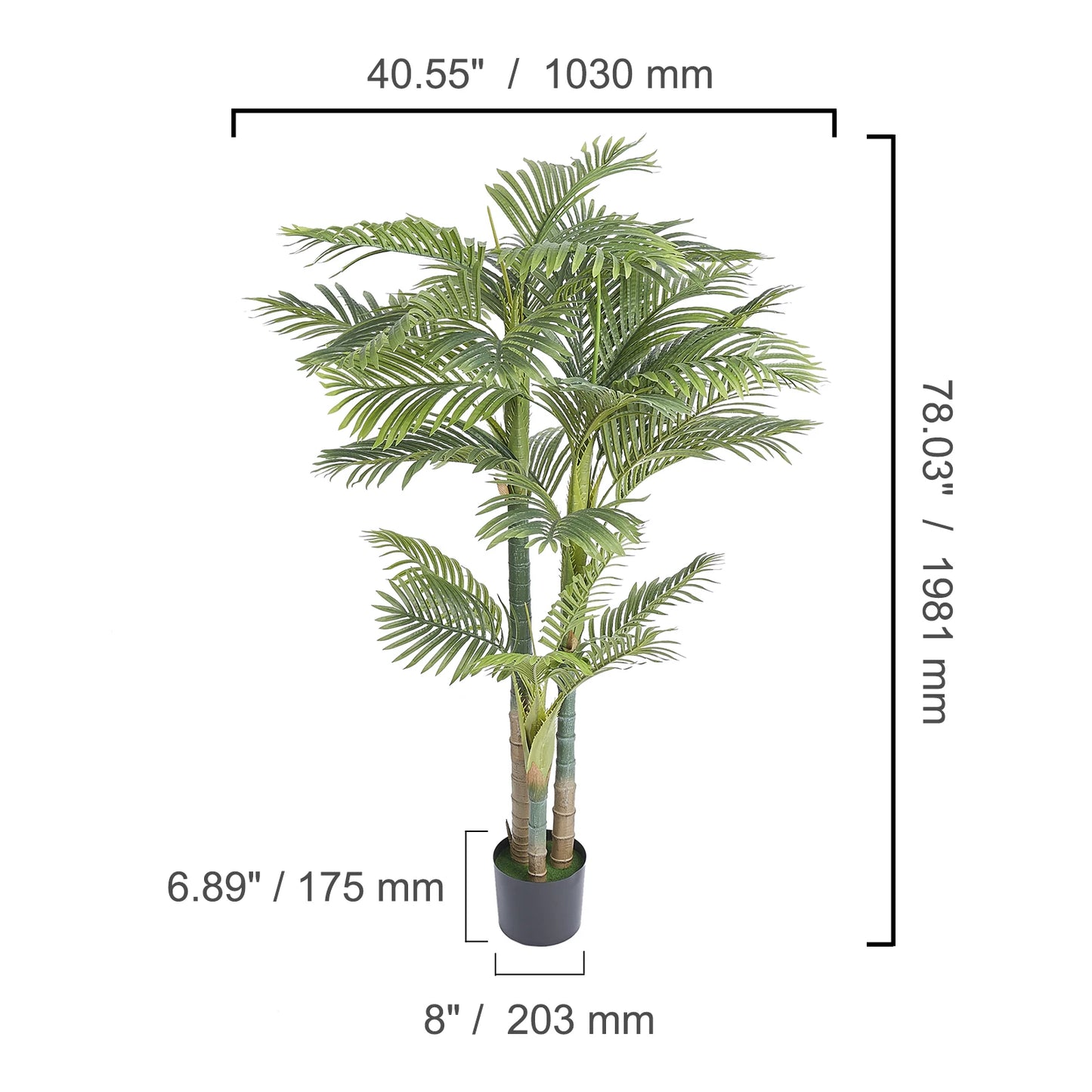 Artificial Palm Tree Faux Plant For Home Decor Low Maintenance