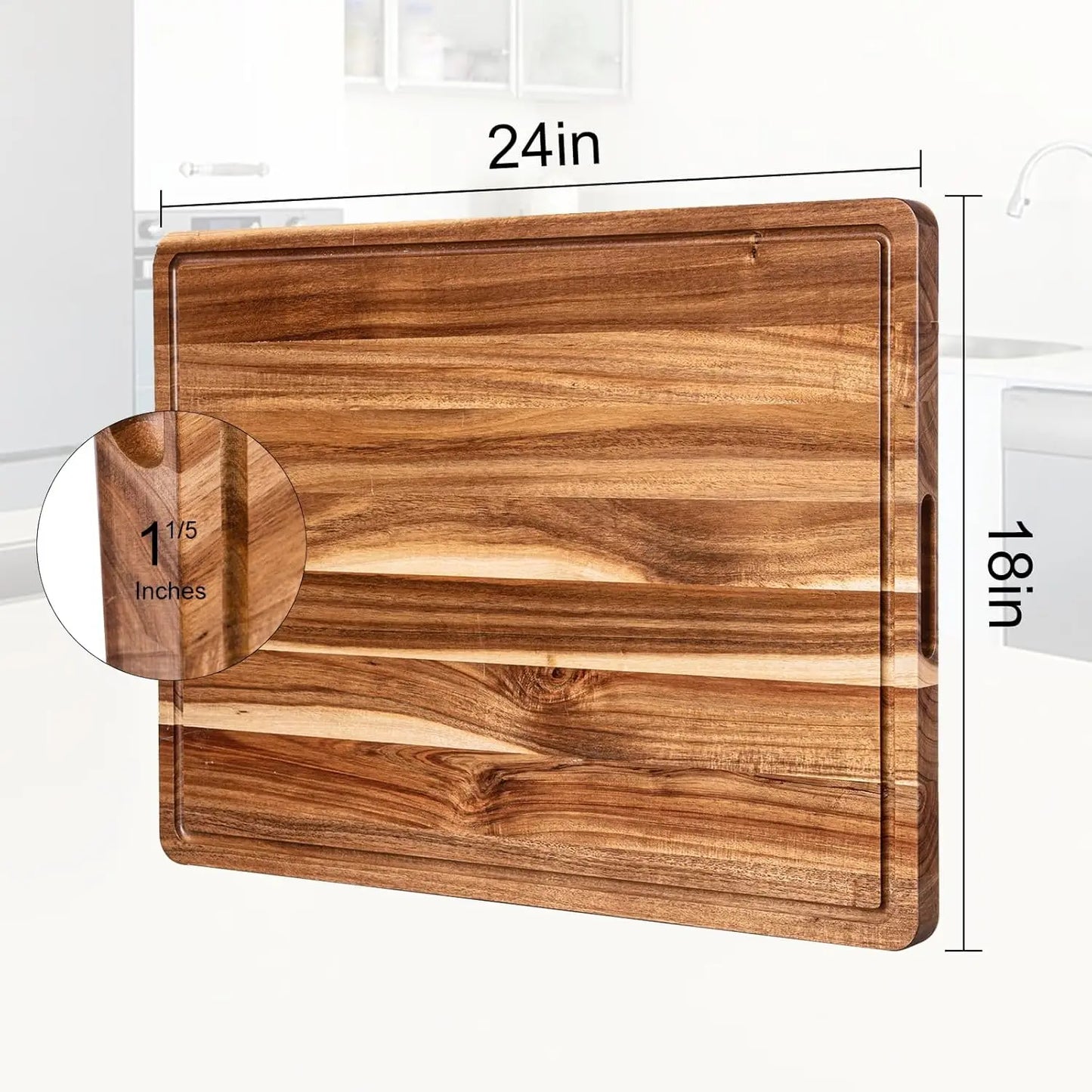 TWISTER CK Wood Cutting Board with Juice Groove for Kitchen