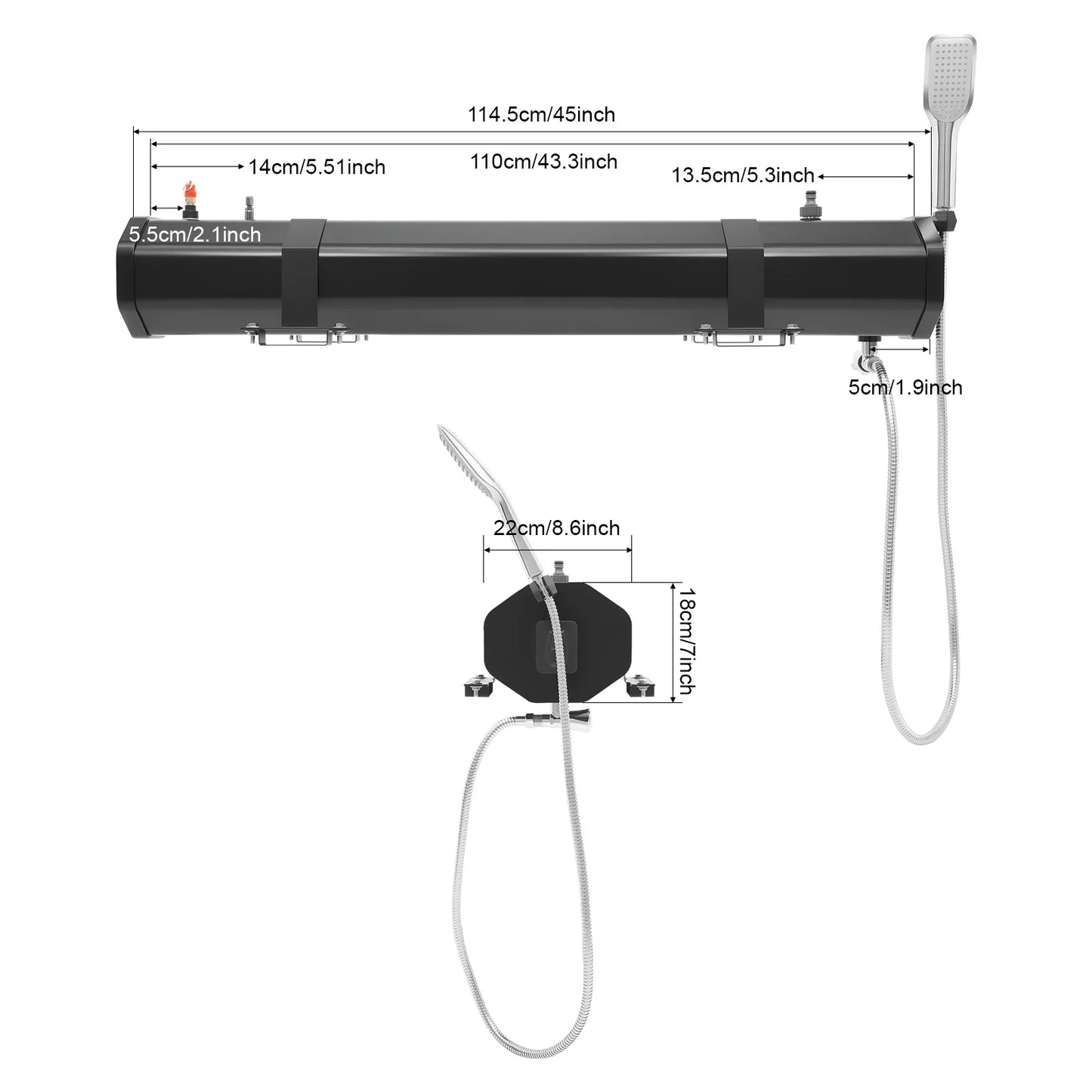 Portable Camping Water Tank for Roof Rack Shower Outdoor