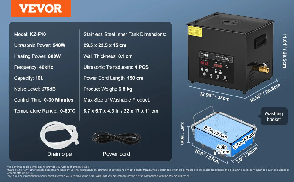 SucceBuy Ultrasonic Cleaner For Dishes With Timer Home Kitchen