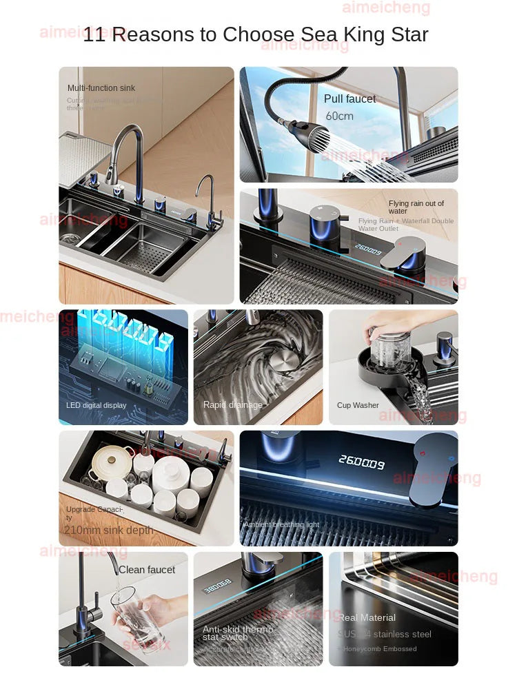 304 Stainless Steel Kitchen Sink Basin Thickened With One Slot
