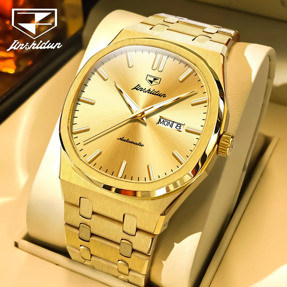 OUPINKE Automatic Mechanical Watch For Men Dual Calendar Waterproof