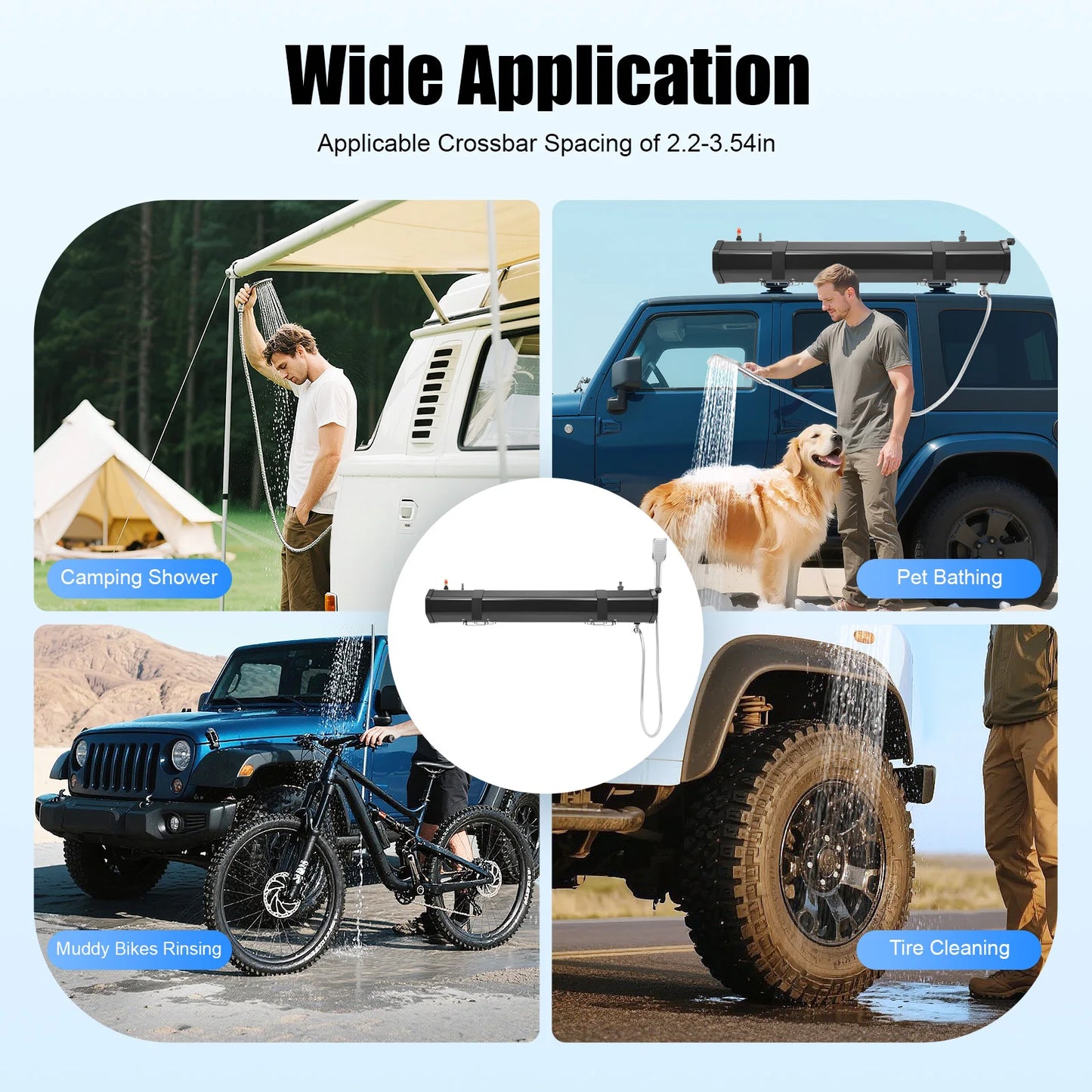 Portable 30L Water Tank For Camping Roof Rack Shower