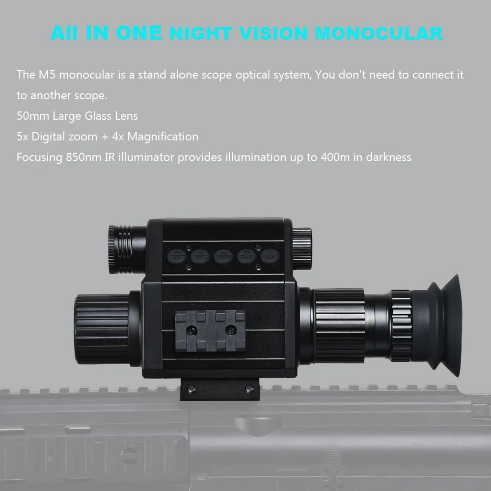 Megaorei Digital Night Vision Riflescope 940nm IR Scope 5x Zoom