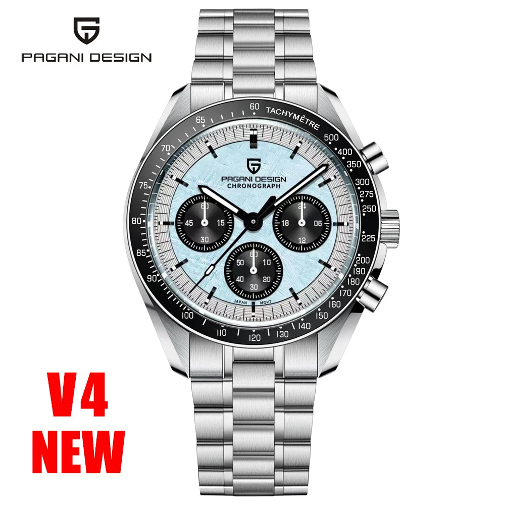 PAGANI DESIGN Saturn Mens Quartz Chronograph Watch AR Sapphire Crystal