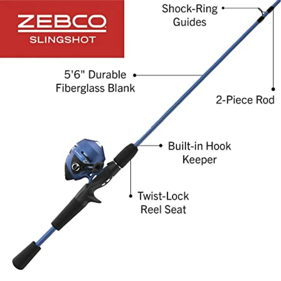 Spincast Reel And Rod Combo 2-Piece Right Hand Retrieve Fishing