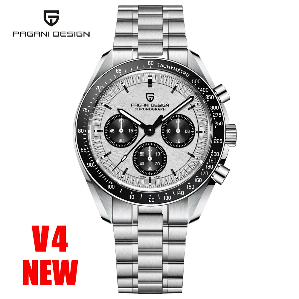 PAGANI DESIGN Saturn Mens Quartz Chronograph Watch AR Sapphire Crystal