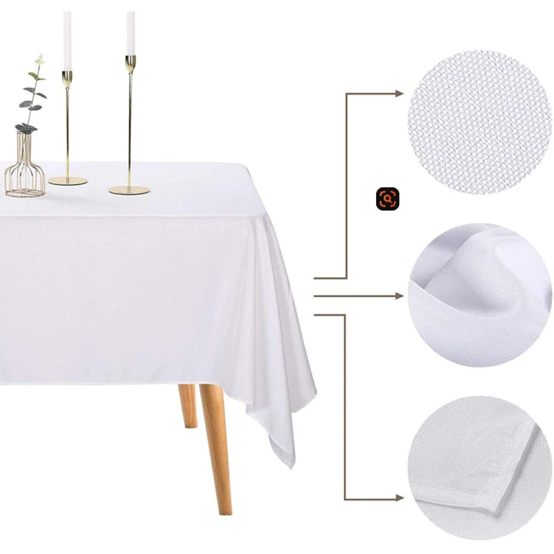 READOR 12Pcs Rectangle Tablecloths Set Polyester For Weddings And Events