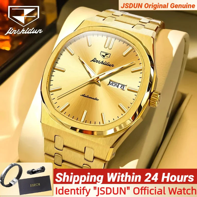 OUPINKE Automatic Mechanical Watch For Men Dual Calendar Waterproof