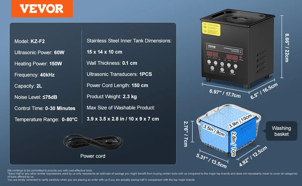 SucceBuy Ultrasonic Cleaner for Dishes and Home Use