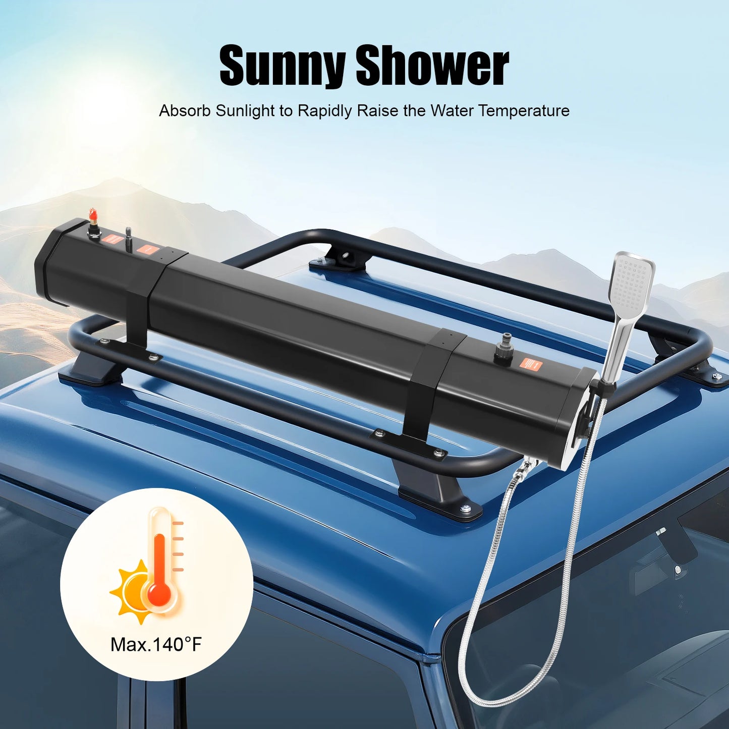 Portable 30L Water Tank For Camping Roof Rack Shower