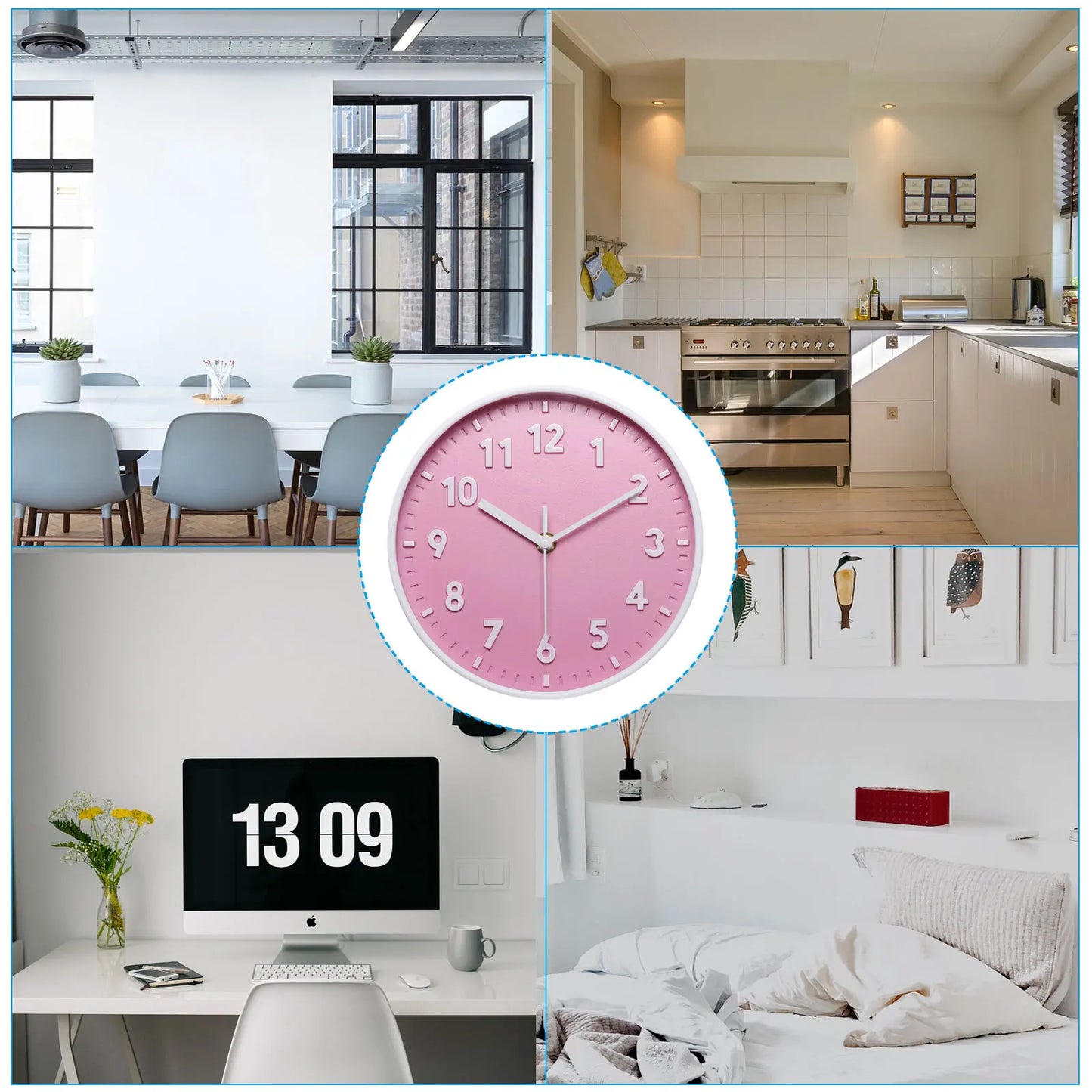 UXCELL 3D Number Wall Clock Quartz Silent Battery Operated Decorative