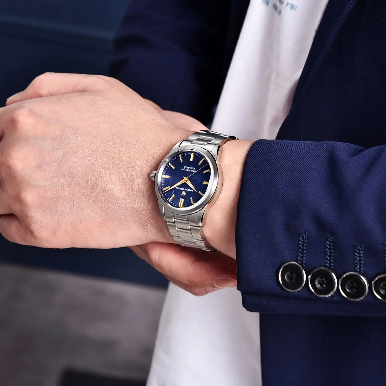 PAGANI DESIGN Quartz Watch Ultra Thin Sapphire Mirror Stainless Steel Men