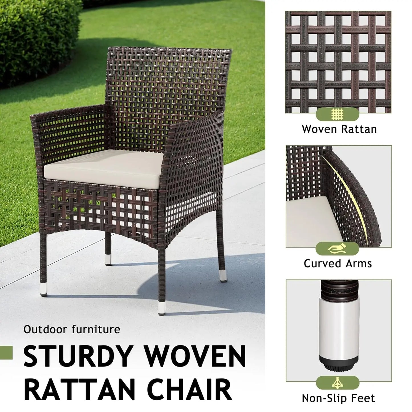 Outdoor 3 Piece Wicker Patio Set With Glass Coffee Table
