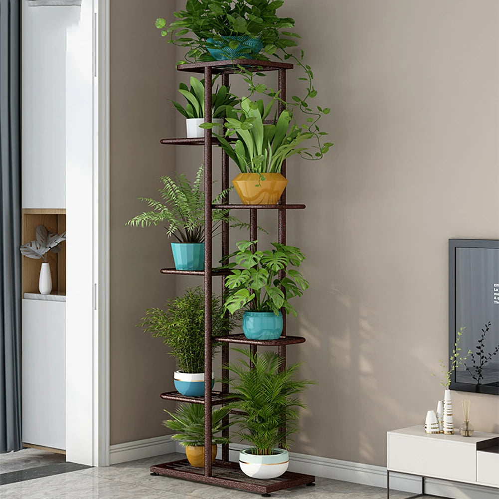 TWISTER.CK 8-Tier Metal Plant Stand Garden Display Rack