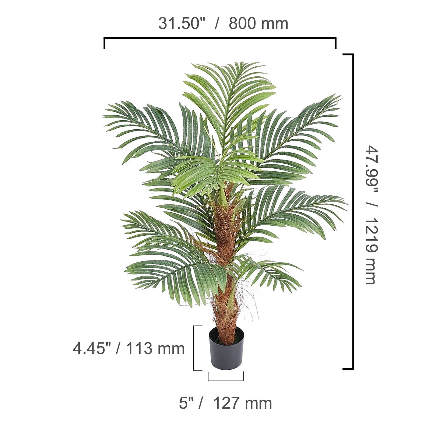 Artificial Palm Tree Faux Plant For Home Decor Low Maintenance