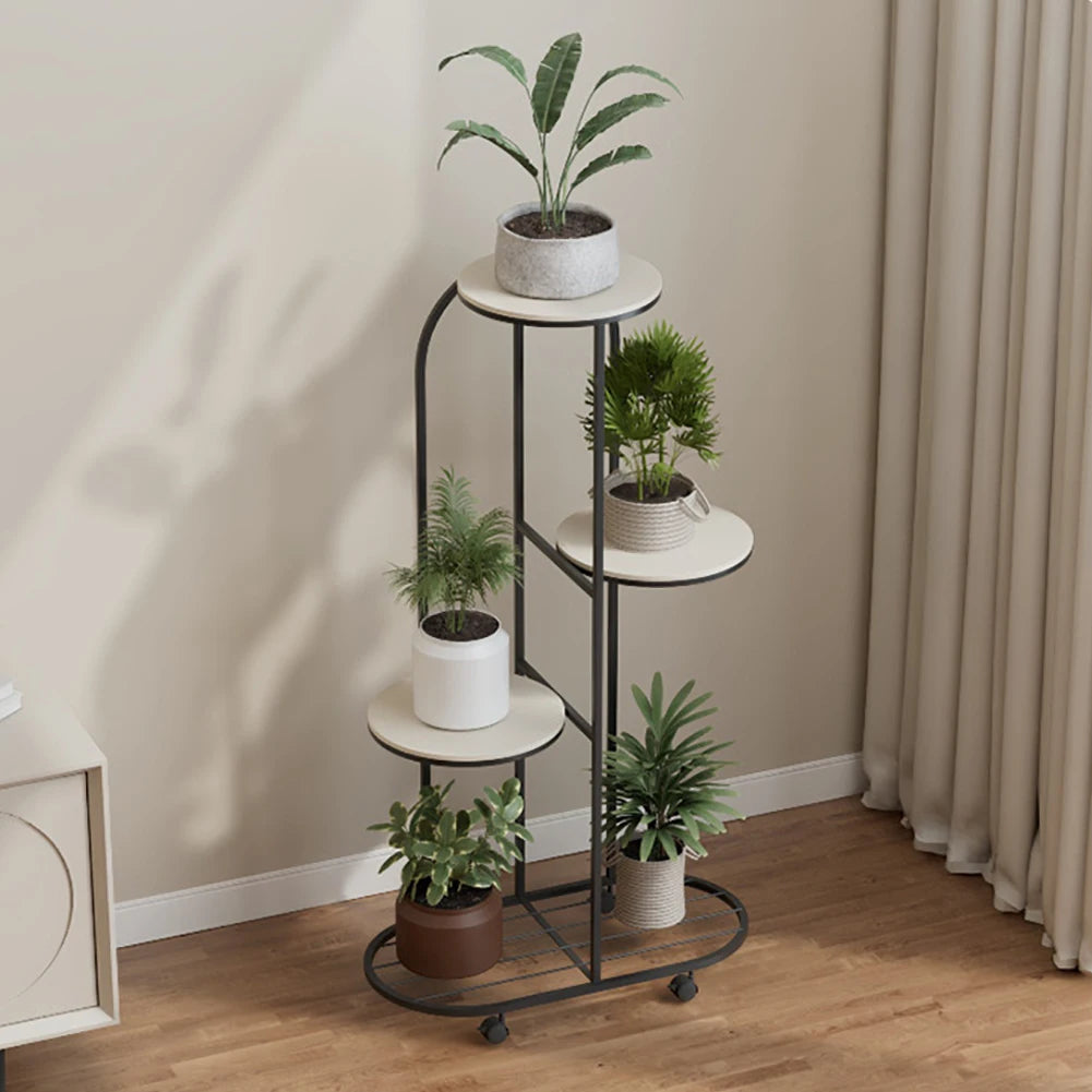 HiMIS 5 Tier Metal Plant Stand Indoor Outdoor Balcony Garden