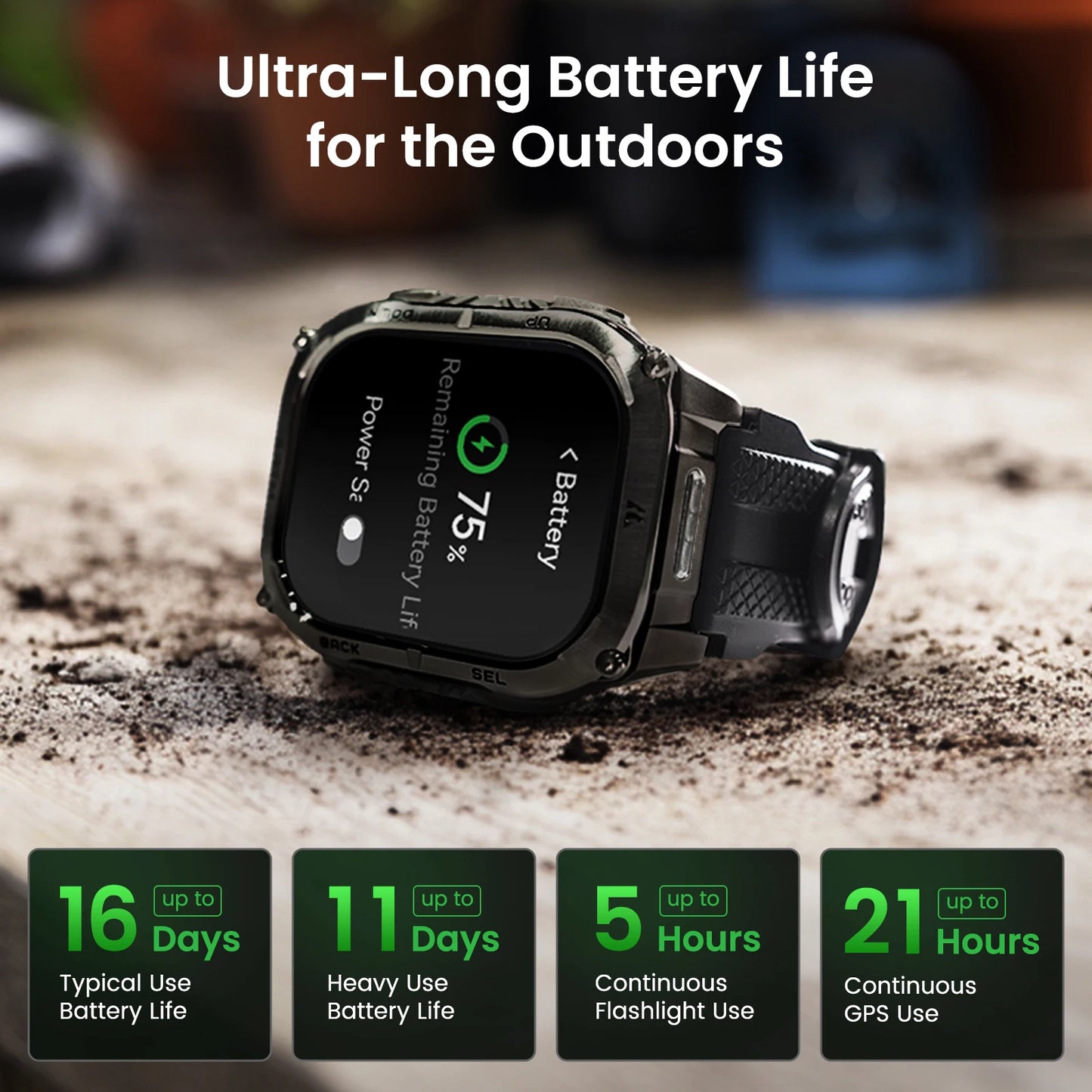 KOSPET Tank M4C Rugged Smartwatch For Men Military Grade GPS