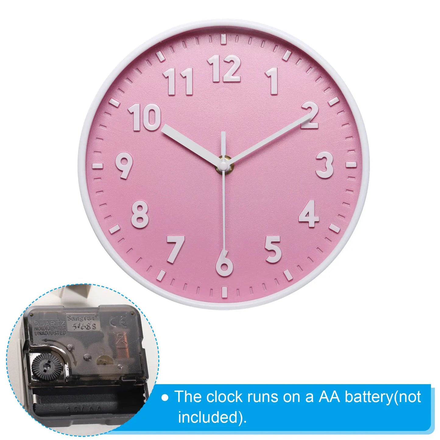 UXCELL 3D Number Wall Clock Quartz Silent Battery Operated Decorative