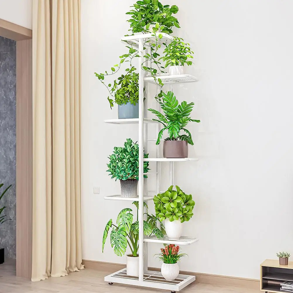 TWISTER.CK 8-Tier Metal Plant Stand Garden Display Rack