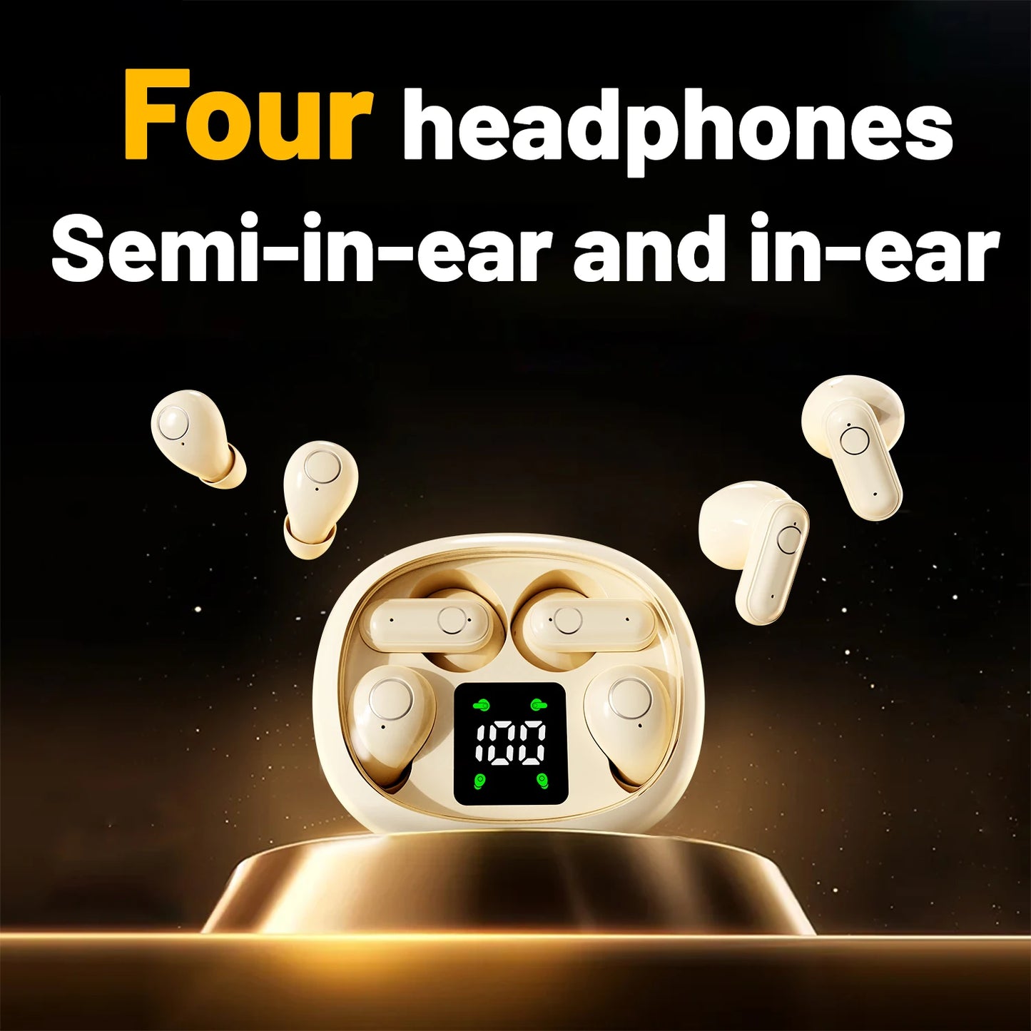 SHUKE Mini Sleep Earbuds Wireless Bluetooth Headphones With ANC
