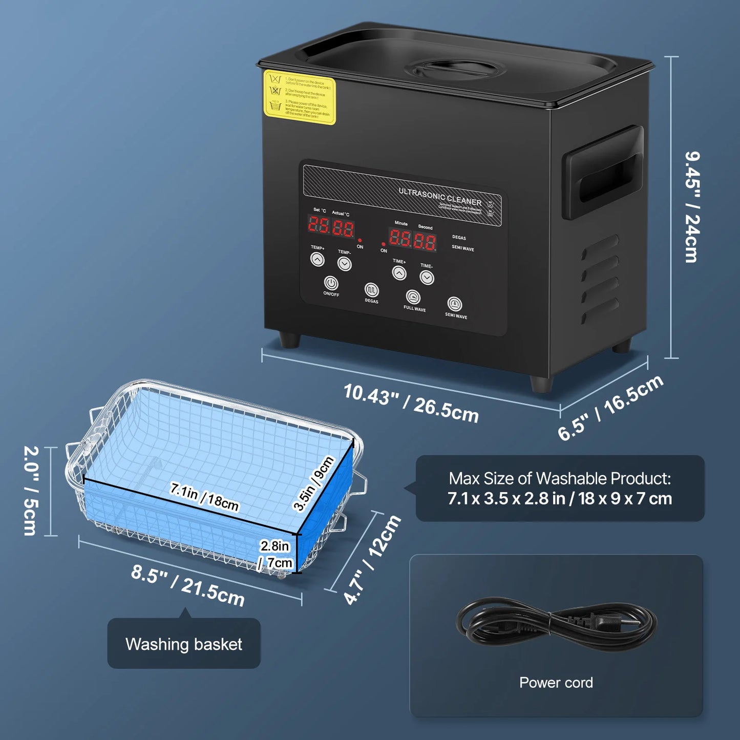 SucceBuy Ultrasonic Cleaner for Dishes and Home Use