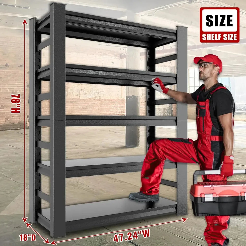 JIMANG 5 Tier Heavy Duty Garage Shelving Unit Steel Shelf 3000 Lbs