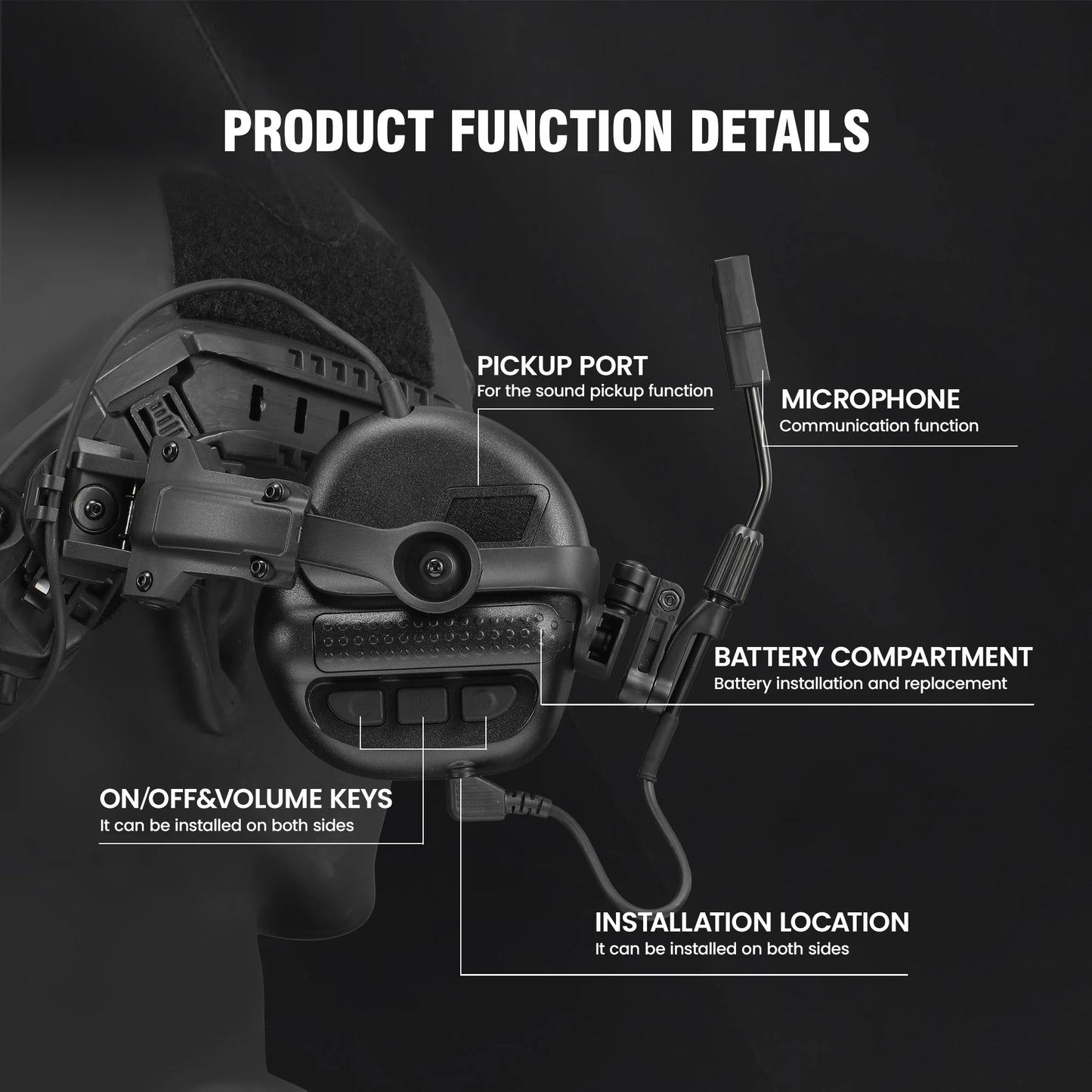 ARM NEX Army Shooting Earmuffs Tactical Headset Active Noise Reduction