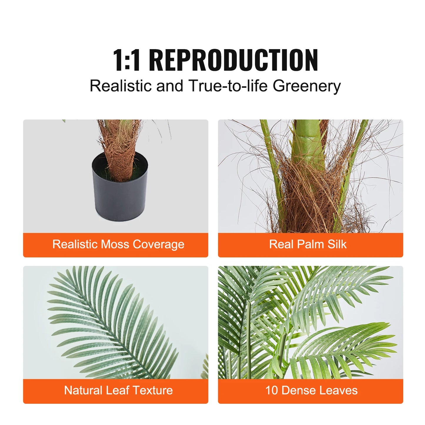 Artificial Palm Tree Faux Plant For Home Decor Low Maintenance