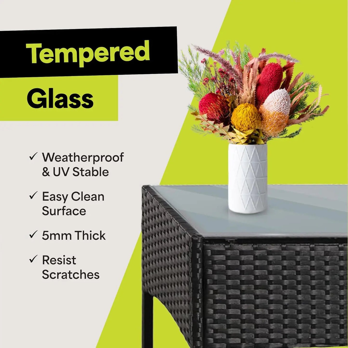 Xiaolang 4-Piece Outdoor Patio Furniture Set With Glass Top Table