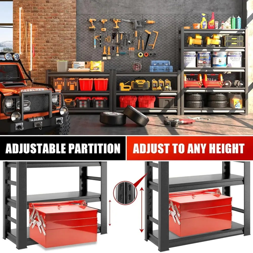 JIMANG 5 Tier Heavy Duty Garage Shelving Unit Steel Shelf 3000 Lbs