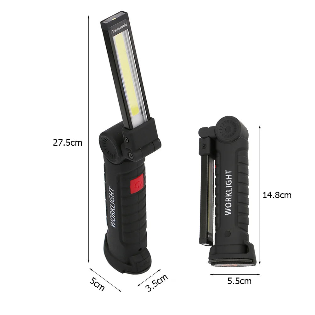 Shunmaii USB Rechargeable COB LED Flashlight Waterproof Work Light