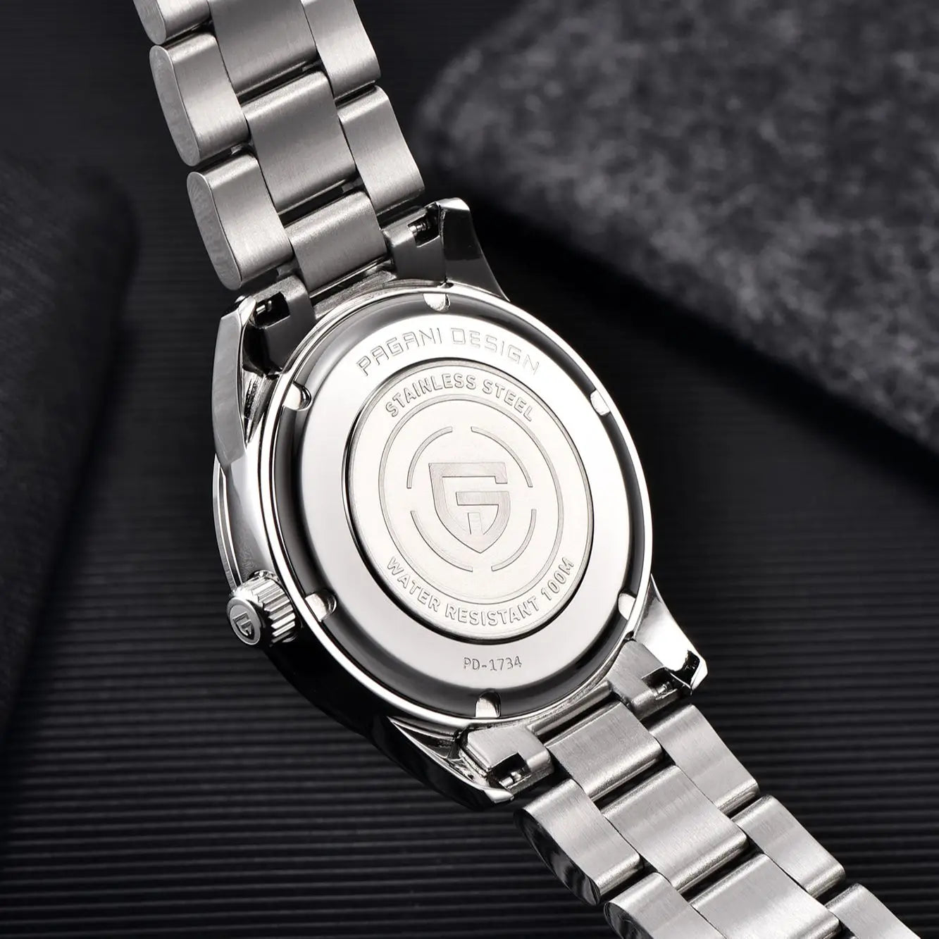 PAGANI DESIGN Quartz Watch Ultra Thin Sapphire Mirror Stainless Steel Men