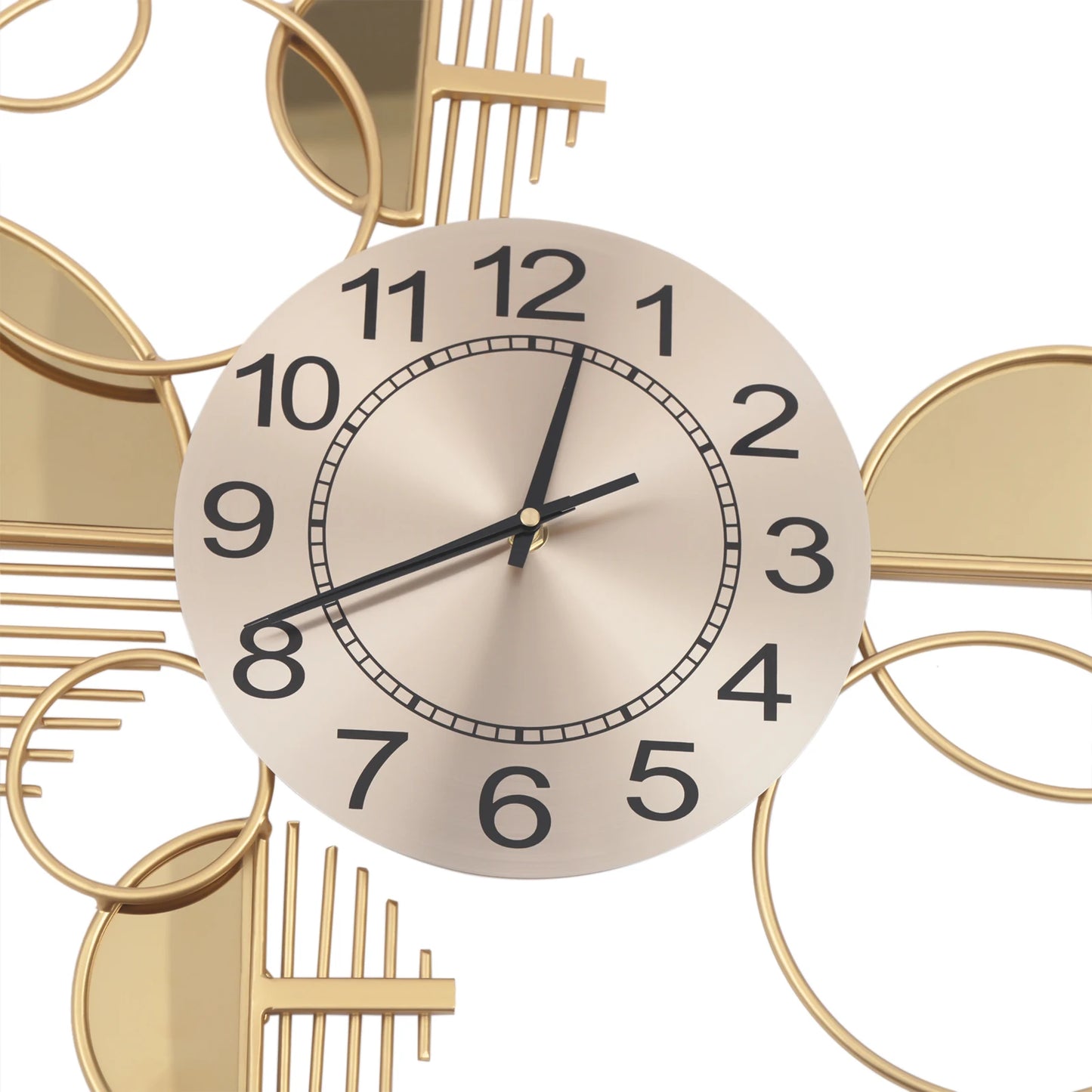 Modern Metal Wall Clock Silent Battery Operated Minimalist Decor