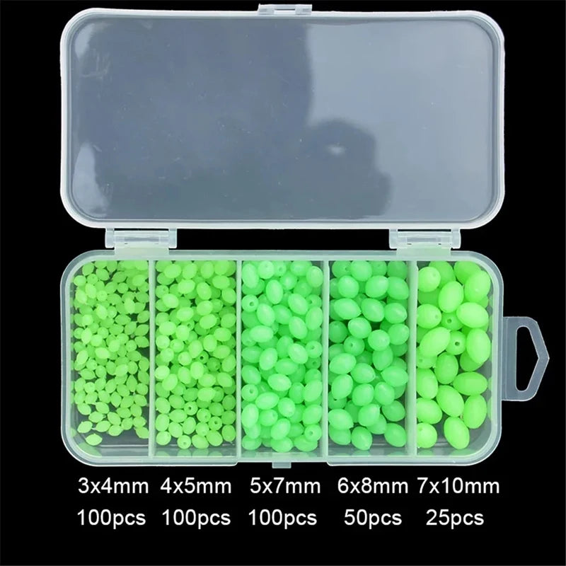 JSFUN Luminous Fishing Beads 375Pcs Set For Lure Tackle