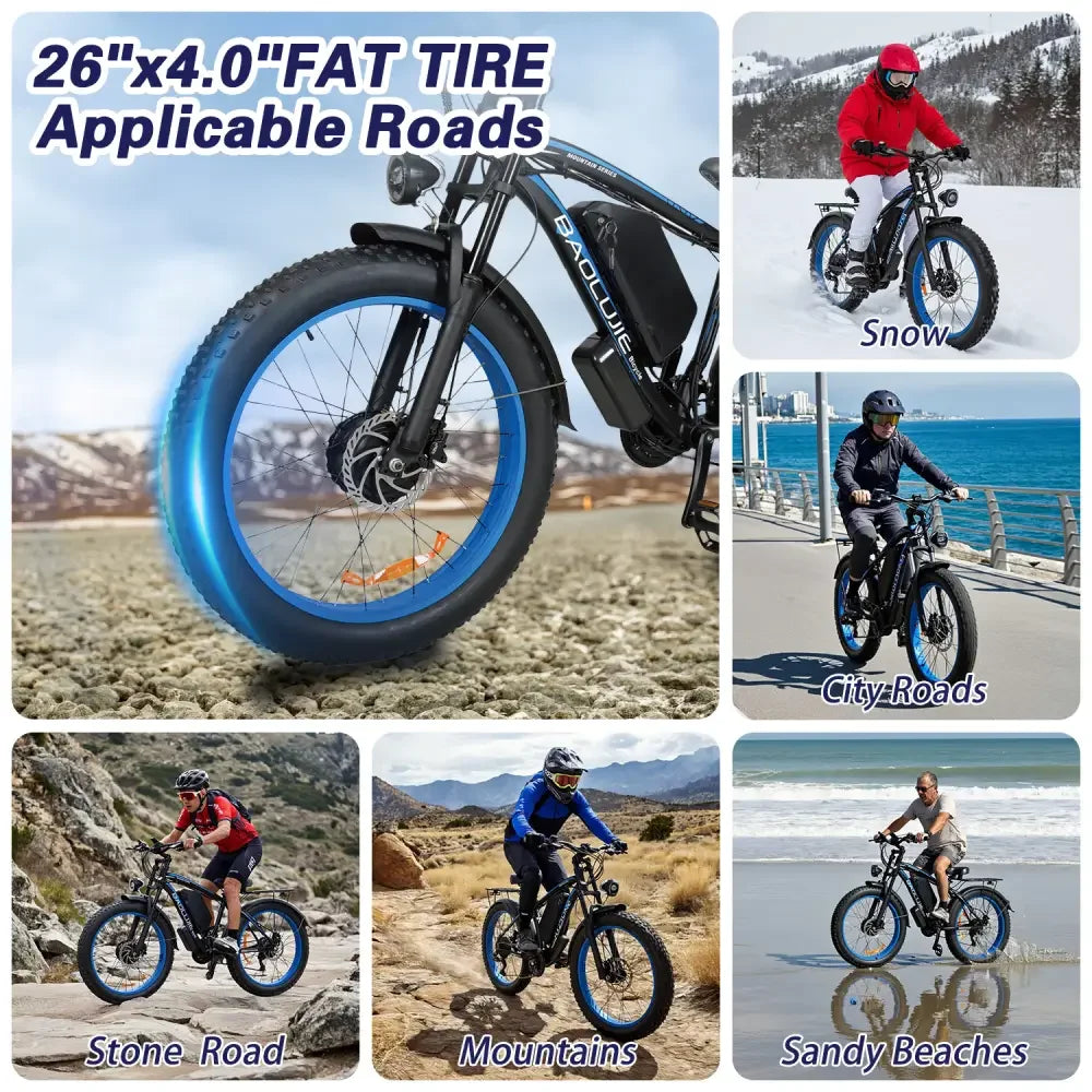 Baolujie Peak Dual Motor Electric Bicycle 3000W 5000W 48V