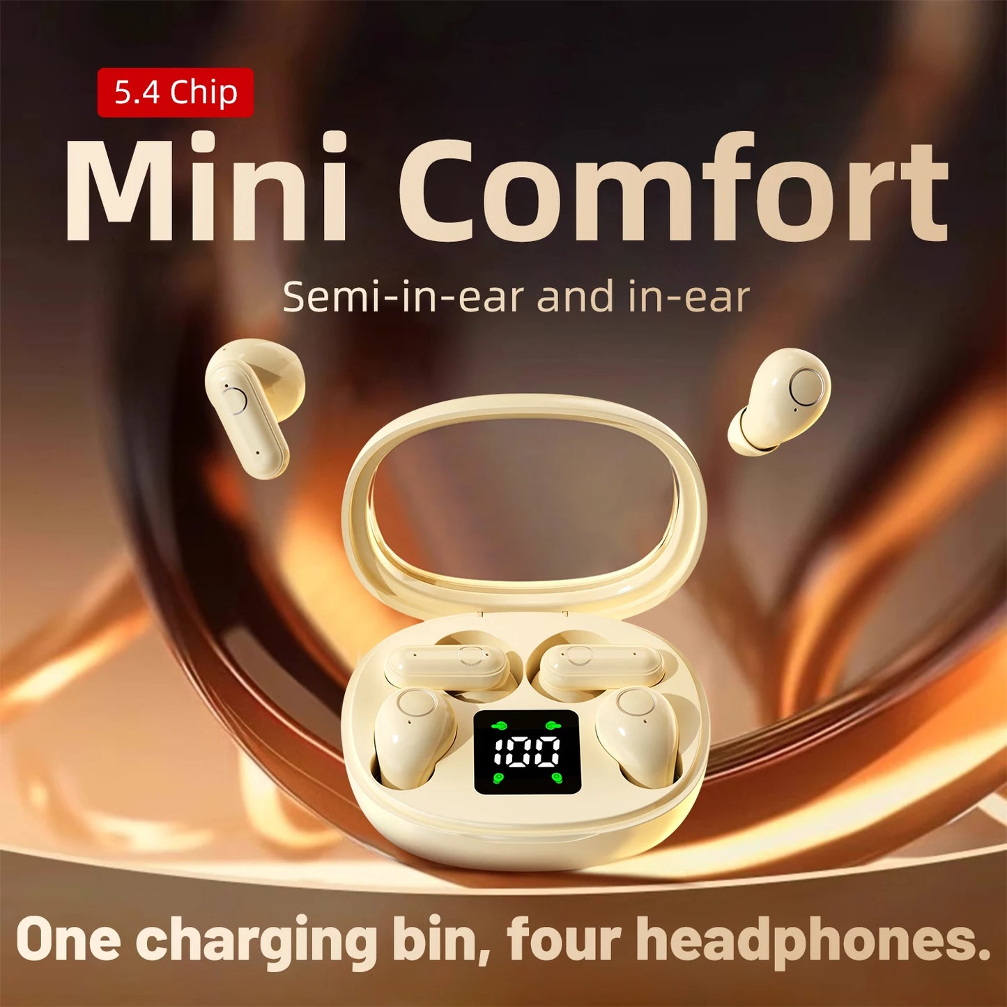 SHUKE Mini Sleep Earbuds Wireless Bluetooth Headphones With ANC