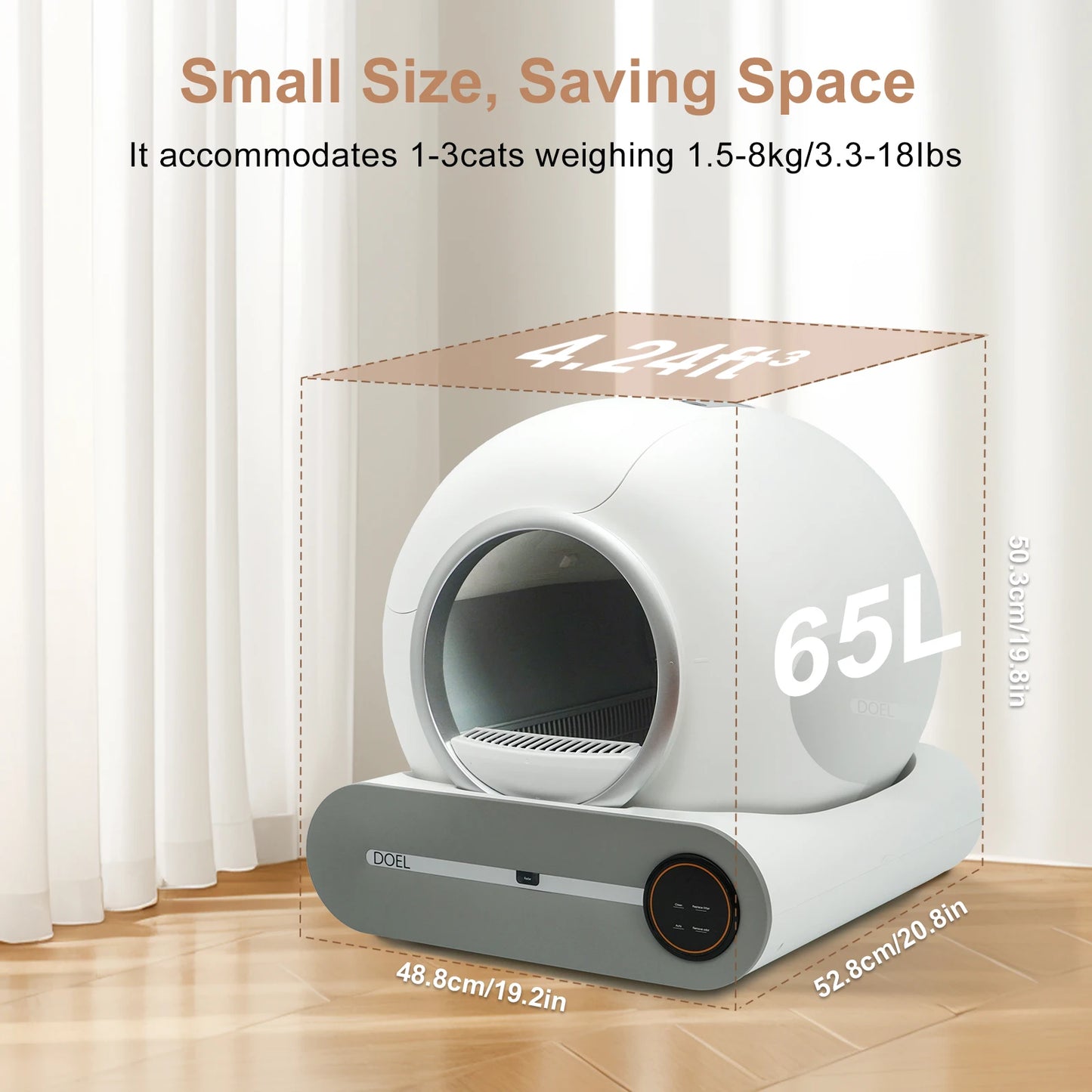 DOEL Smart Self Cleaning Cat Litter Box Automatic with App
