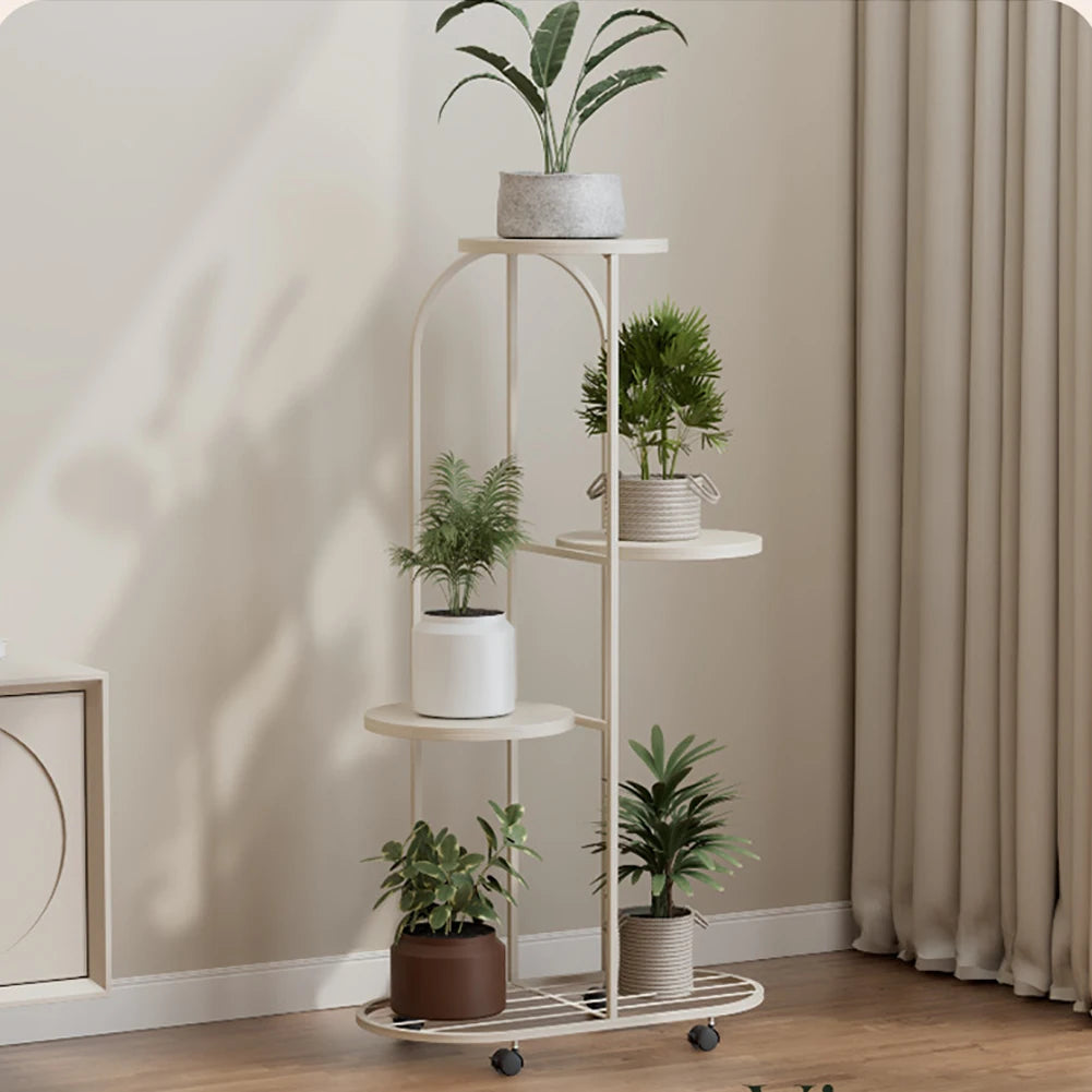HiMIS 5 Tier Metal Plant Stand Indoor Outdoor Balcony Garden