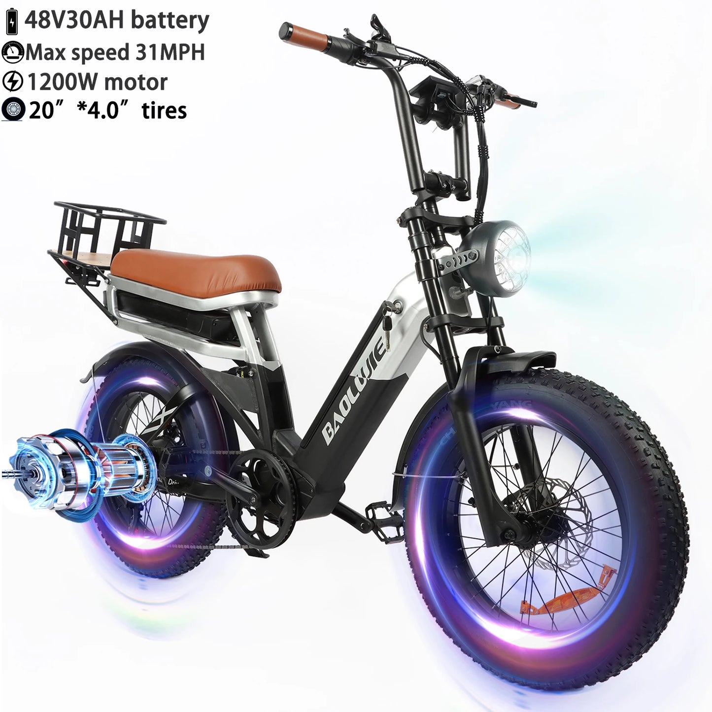 Baolujie Peak Dual Motor Electric Bicycle 3000W 5000W 48V
