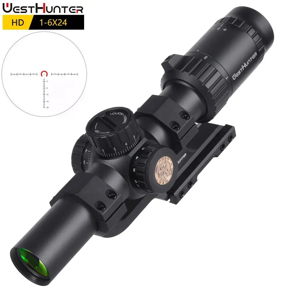 WestHunter HD 1-6x24 IR LPVO Riflescope With Red Green Illumination