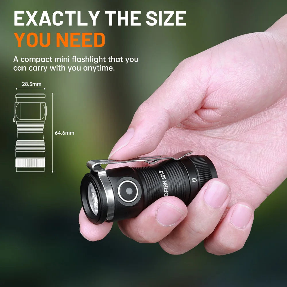 Sofirn Mini SC13 SST40 1300lm Tactical Rechargeable Flashlight