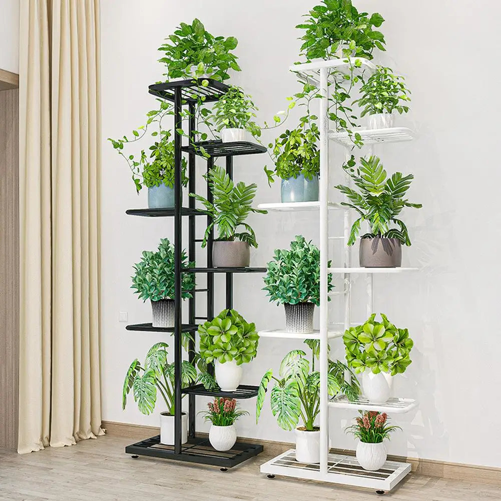 8 Tier Metal Plant Stand Indoor Outdoor Garden Display Rack