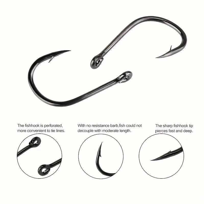 500 Pcs Barbed Fishing Hooks Set In High-Carbon Steel