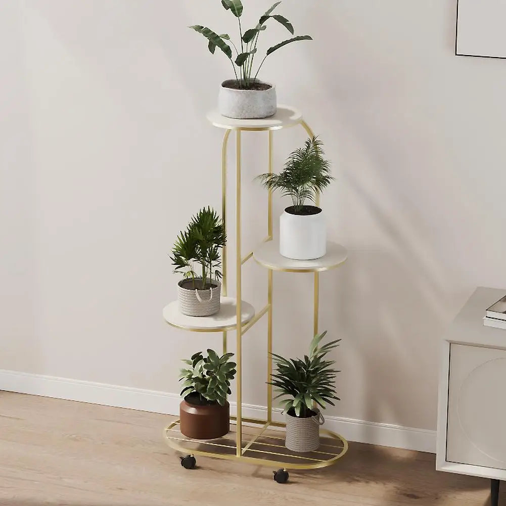 HiMIS 5 Tier Metal Plant Stand Indoor Outdoor Balcony Garden