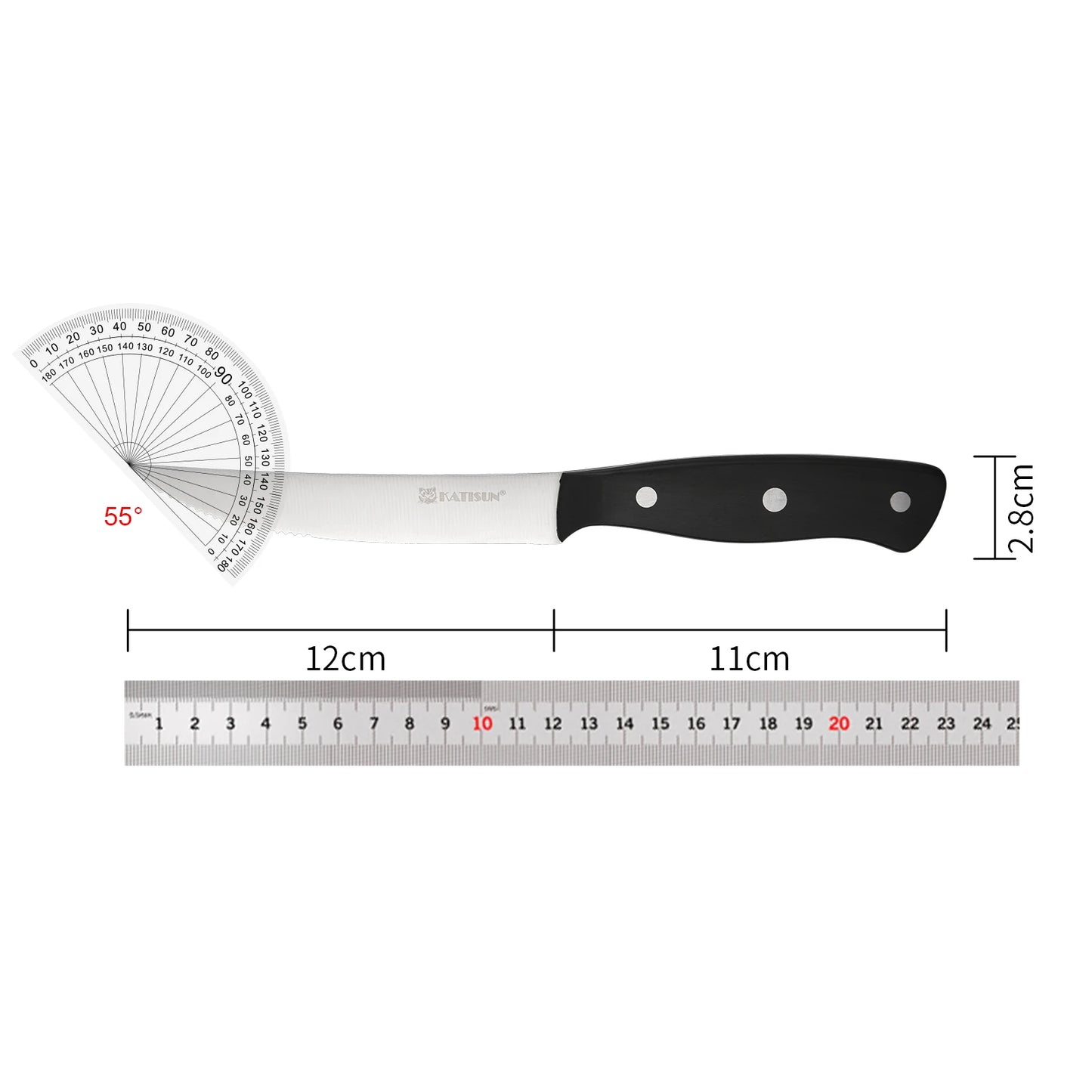 Katisun Serrated Steak Knife Set With Pointed Tip POM Handles