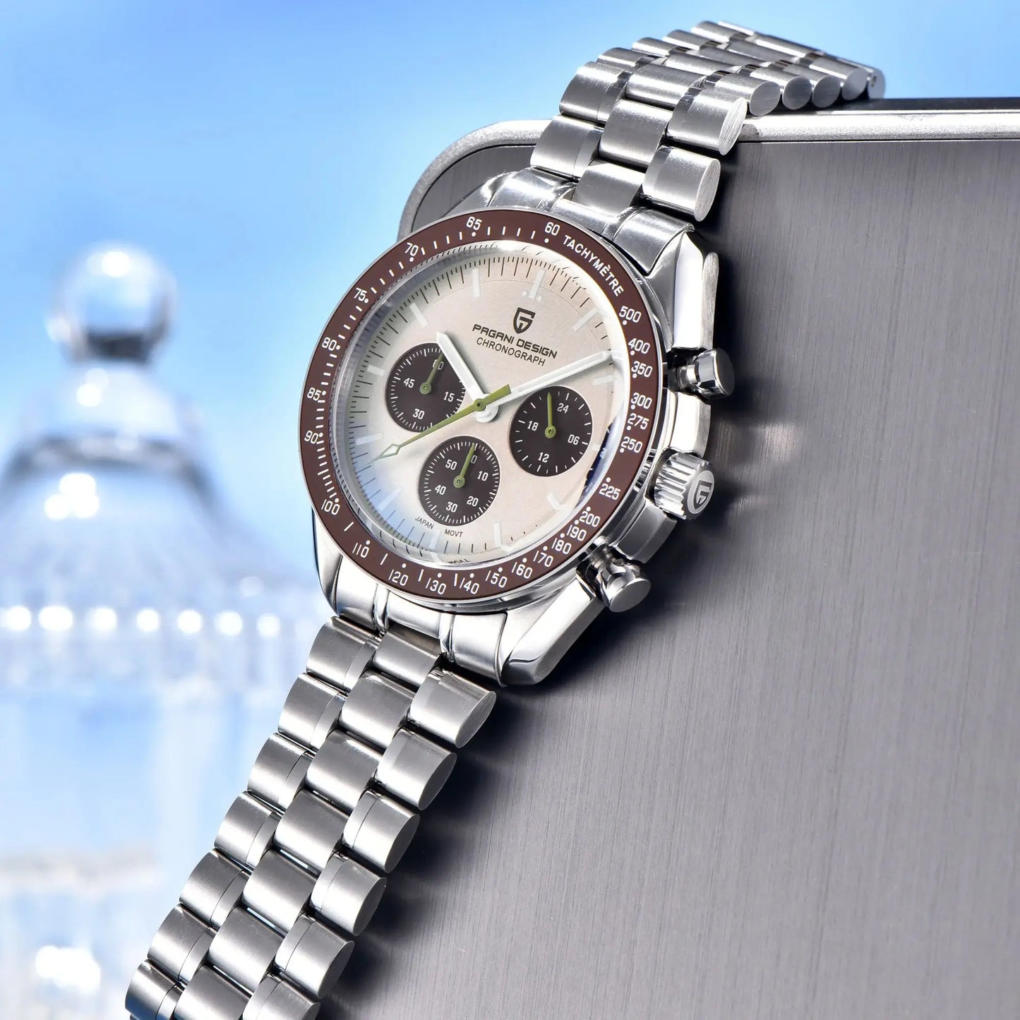 PAGANI DESIGN Saturn Mens Quartz Chronograph Watch AR Sapphire Crystal