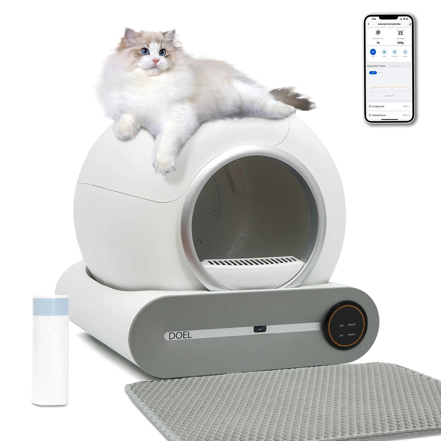 DOEL Smart Self Cleaning Cat Litter Box Automatic with App