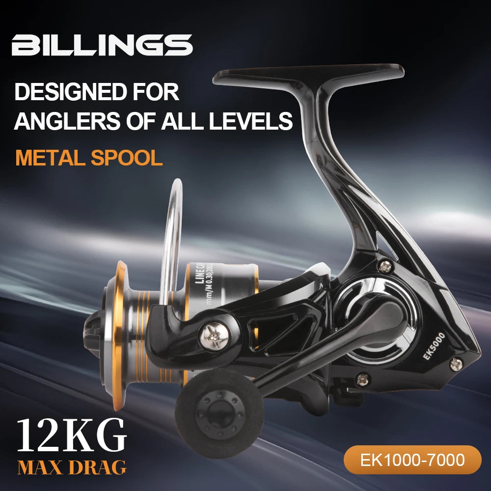 Billings Spinning Reel 12KG Aluminum Spool Gear 5.2 To 1